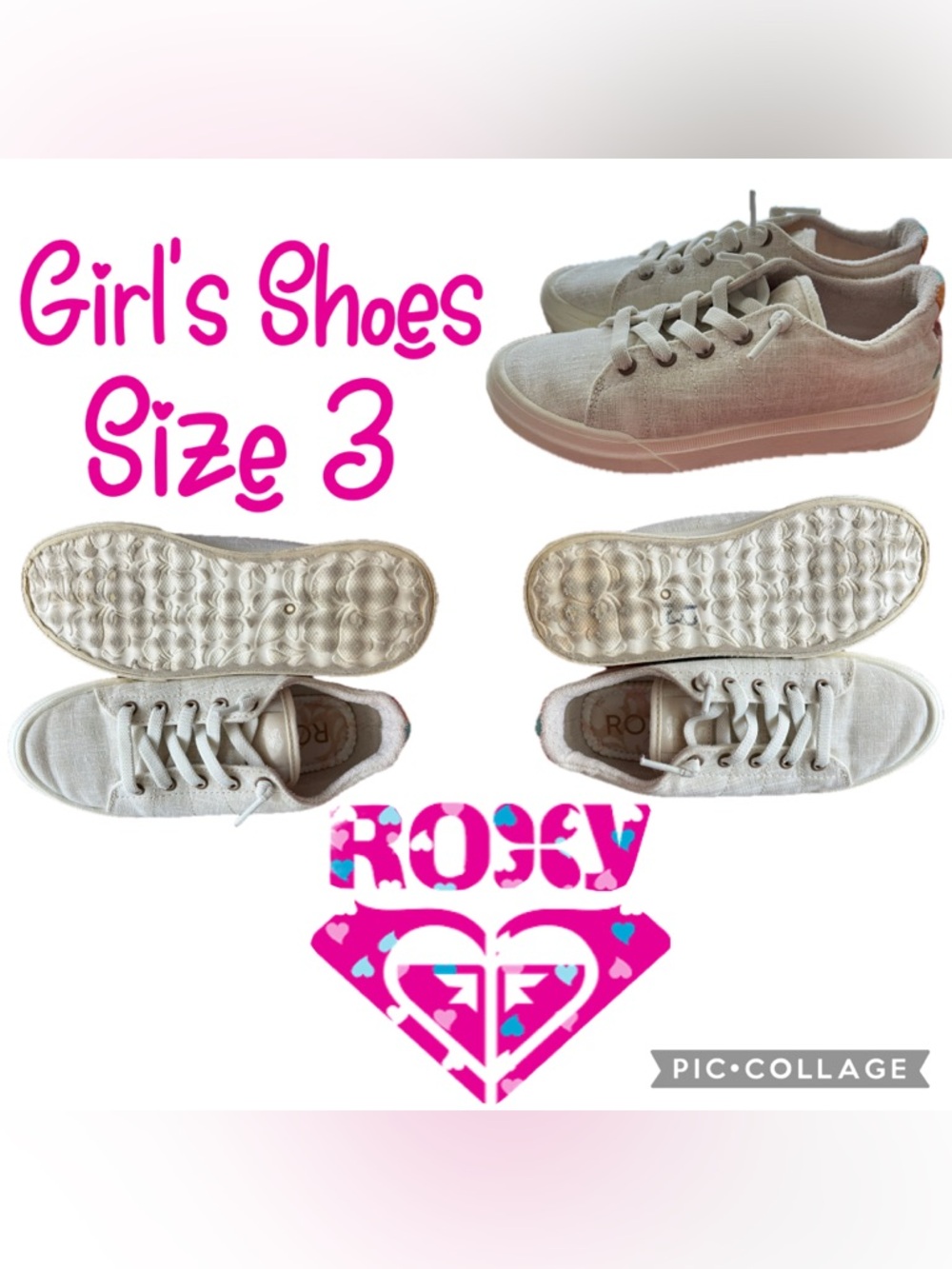 Girls Shoes Roxy RG Rae Slip On Sneaker Shoe Girls Sneaker Size 3